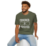 Covered Protected Unisex Tee — Bold Faith Shirt, Christian Statement Tee | Plainly Said