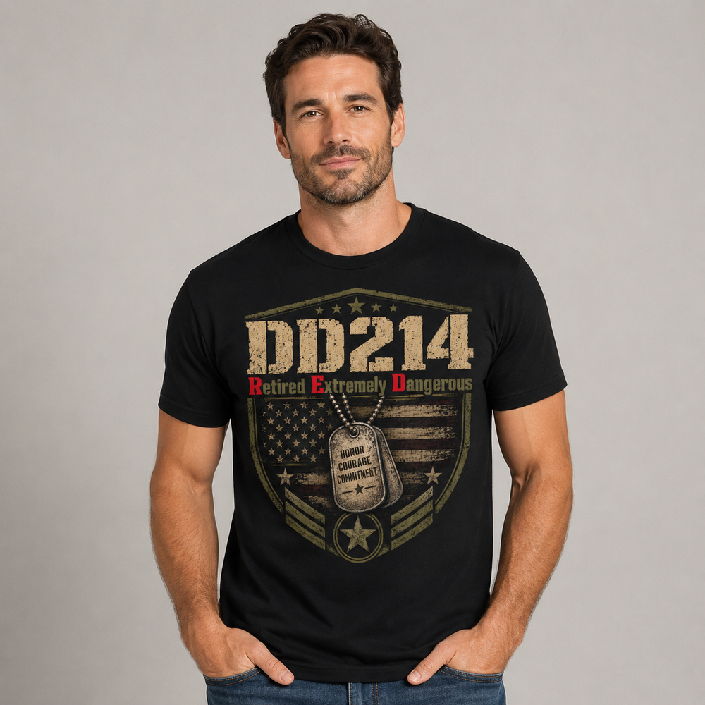 DD214 Retired Extremely Dangerous Veteran T-Shirt